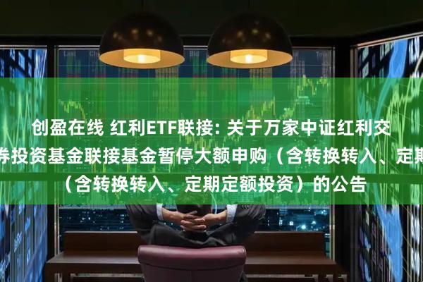 创盈在线 红利ETF联接: 关于万家中证红利交易型开放式指数证券投资基金联接基金暂停大额申购（含转换转入、定期定额投资）的公告