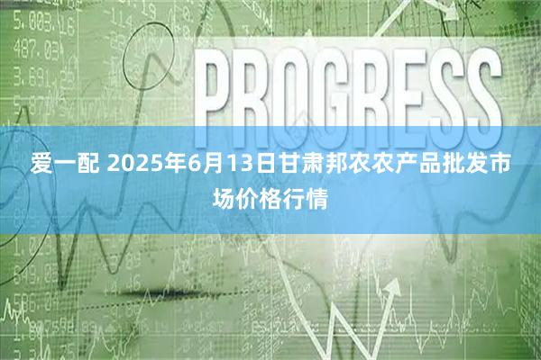 爱一配 2025年6月13日甘肃邦农农产品批发市场价格行情